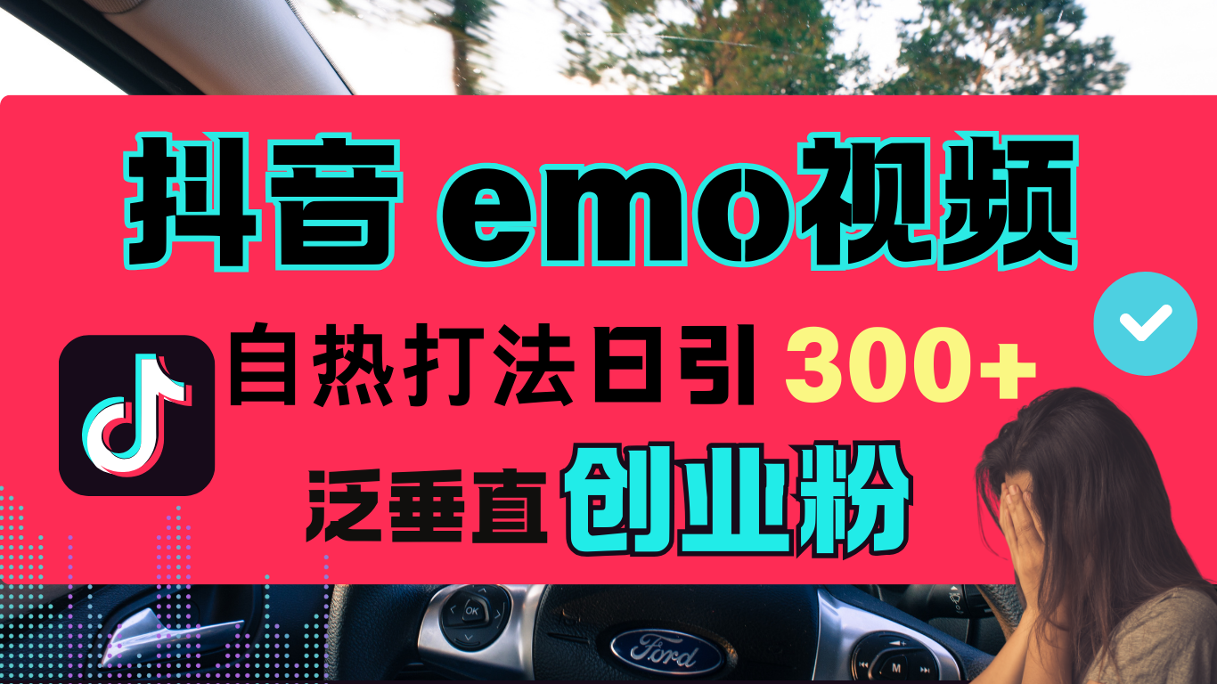 抖音“EMO视频”自热流打法，日引300+泛垂直创业粉-鑫道网创圈