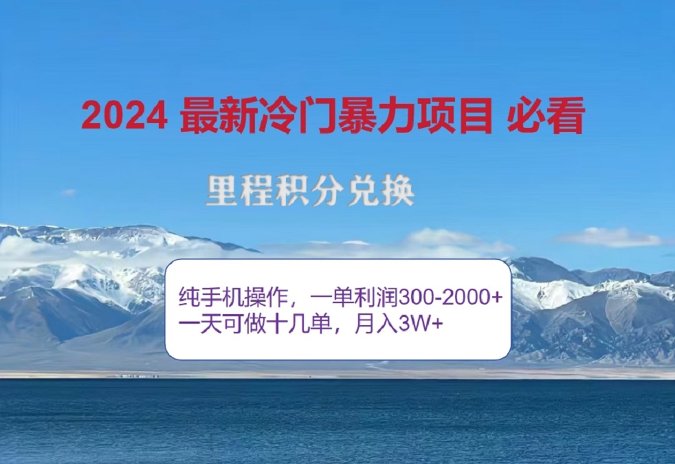 2024惊爆冷门暴利！出行高峰来袭，里程积分，高爆发期，一单300+—2000+，月入过万不是梦！-鑫道网创圈